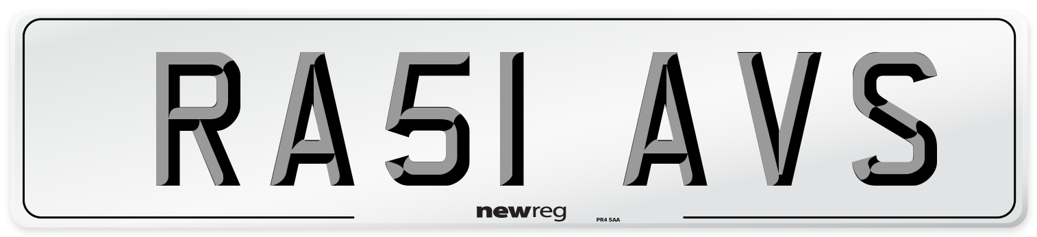 RA51 AVS Number Plate from New Reg